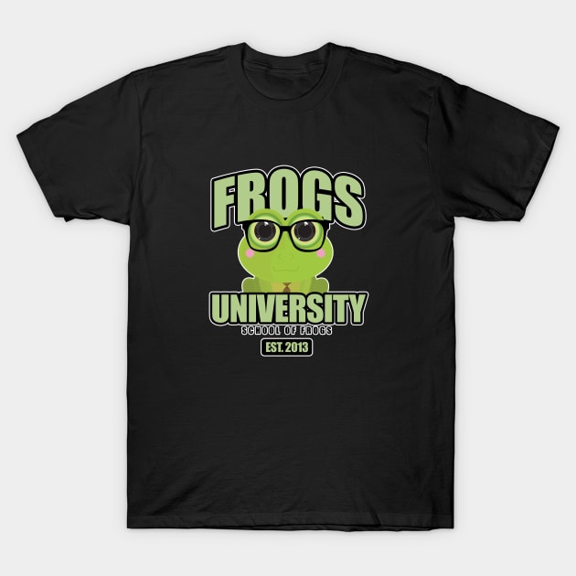 Frogs University T-Shirt by adamzworld